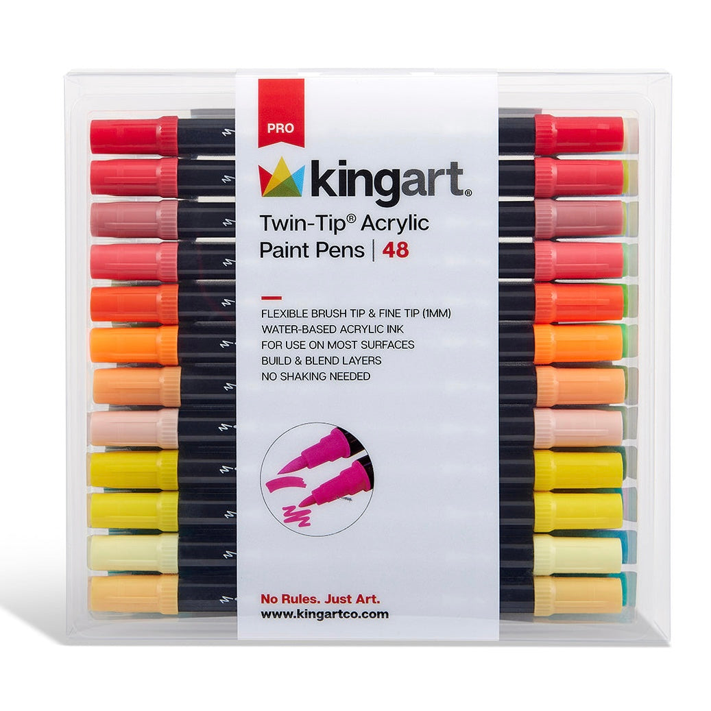 Dual Tip Acrylic Paint Pens - 48 Colors